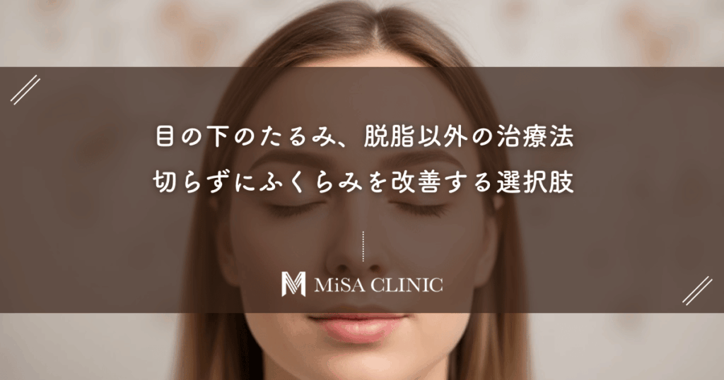 目の下のたるみ、脱脂以外の治療法｜切らずにふくらみを改善する選択肢