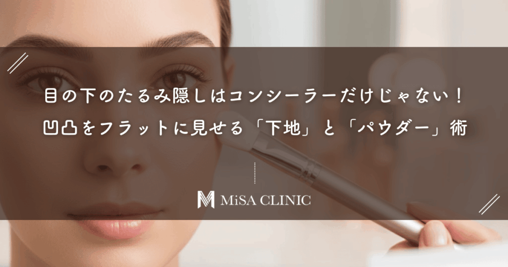 目の下のたるみ隠しはコンシーラーだけじゃない！凹凸をフラットに見せる「下地」と「パウダー」術