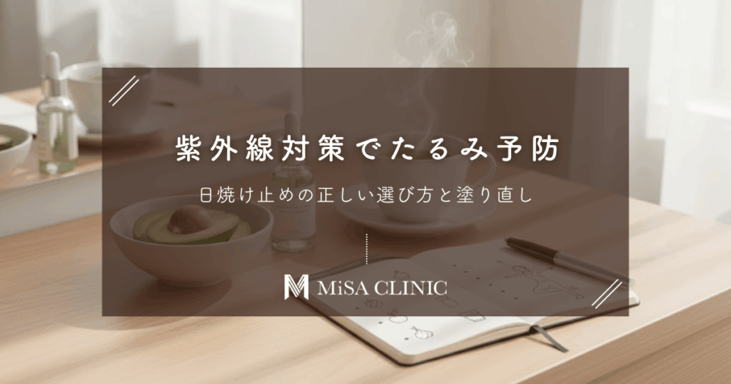 紫外線対策（光老化）がたるみ予防の9割？日焼け止めの正しい選び方と塗り直し