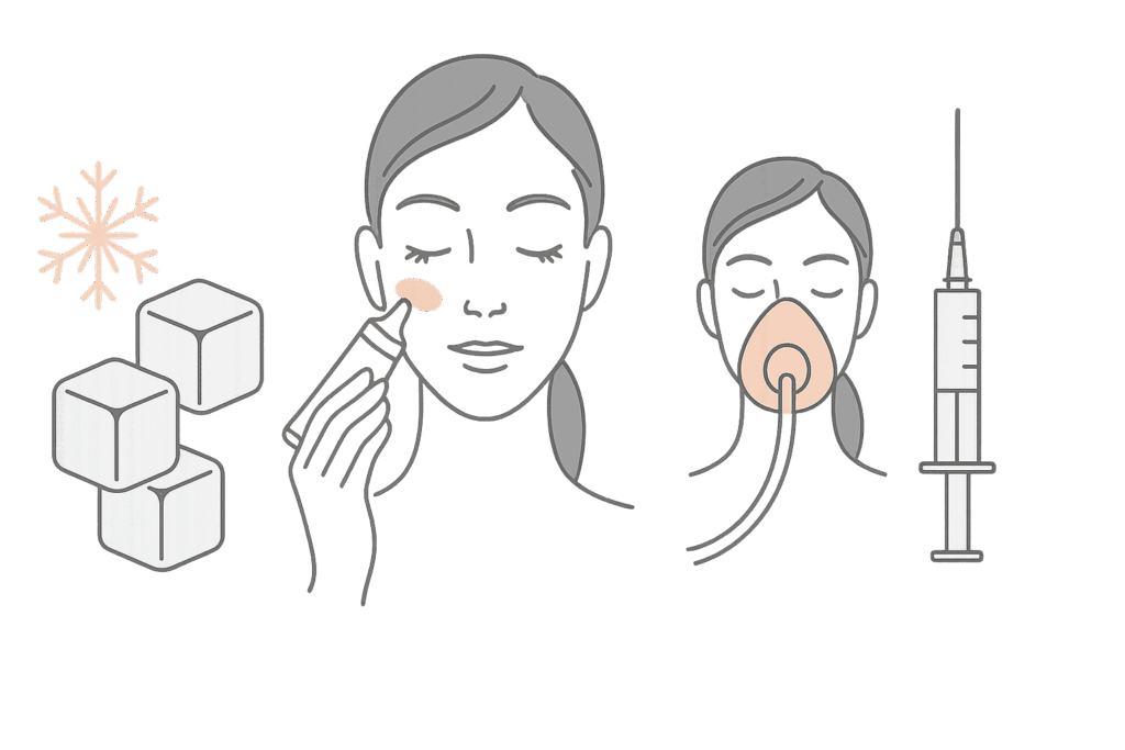 ボトックス注射に使用される麻酔方法のイラスト