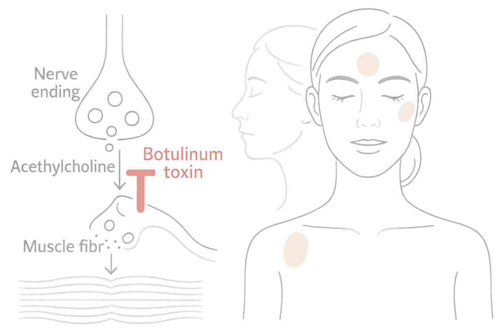 ボトックス注射の仕組みと適応部位(表情ジワ・小顔・多汗)
