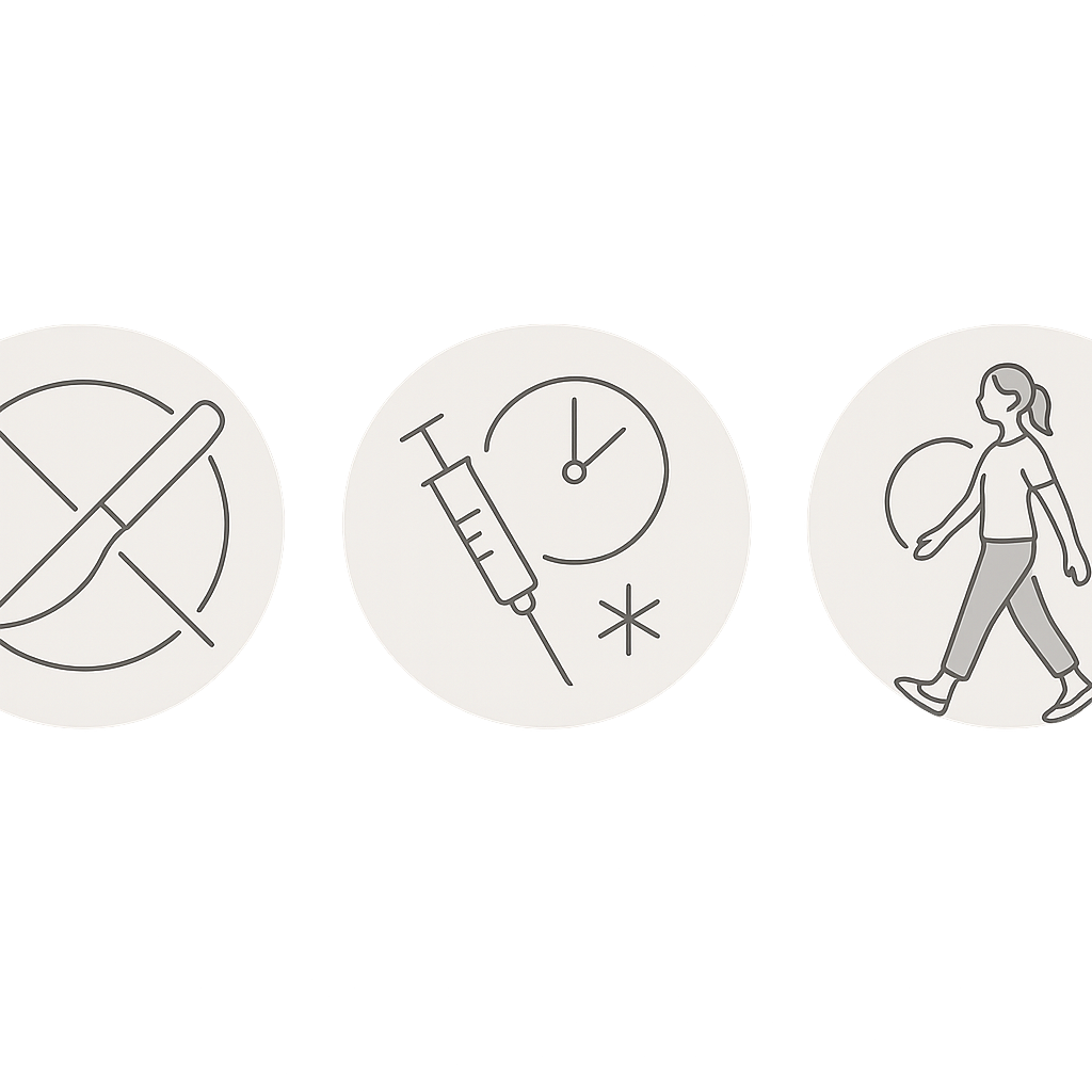 ボトックス注射のメリット（非切開・短時間・短いダウンタイム）