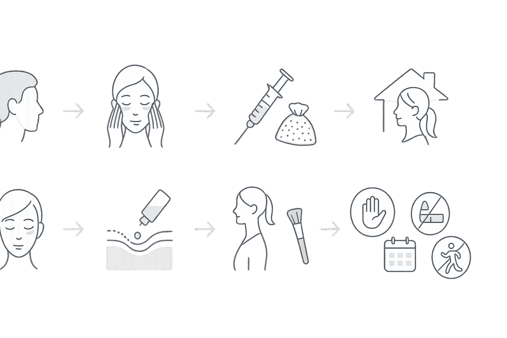 メンズ向けベビーコラーゲン施術フローとアフターケア（当日〜翌日）