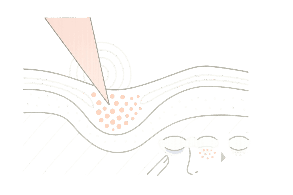 ピコレーザーの基本:メラニンを微細化する光音響作用の模式図