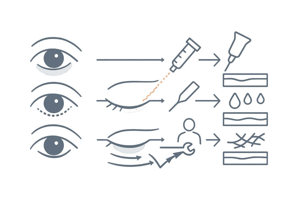 クマの種類別マッチング:茶・青・黒と施術の対応関係