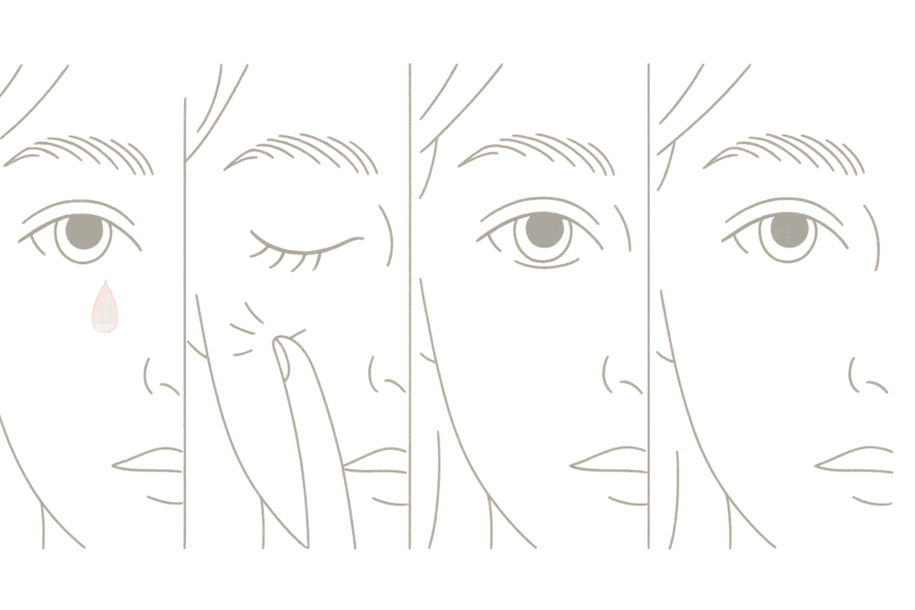 切らないクマ取り後に起こり得るダウンタイム症状(血の涙・痛み・腫れ・内出血)