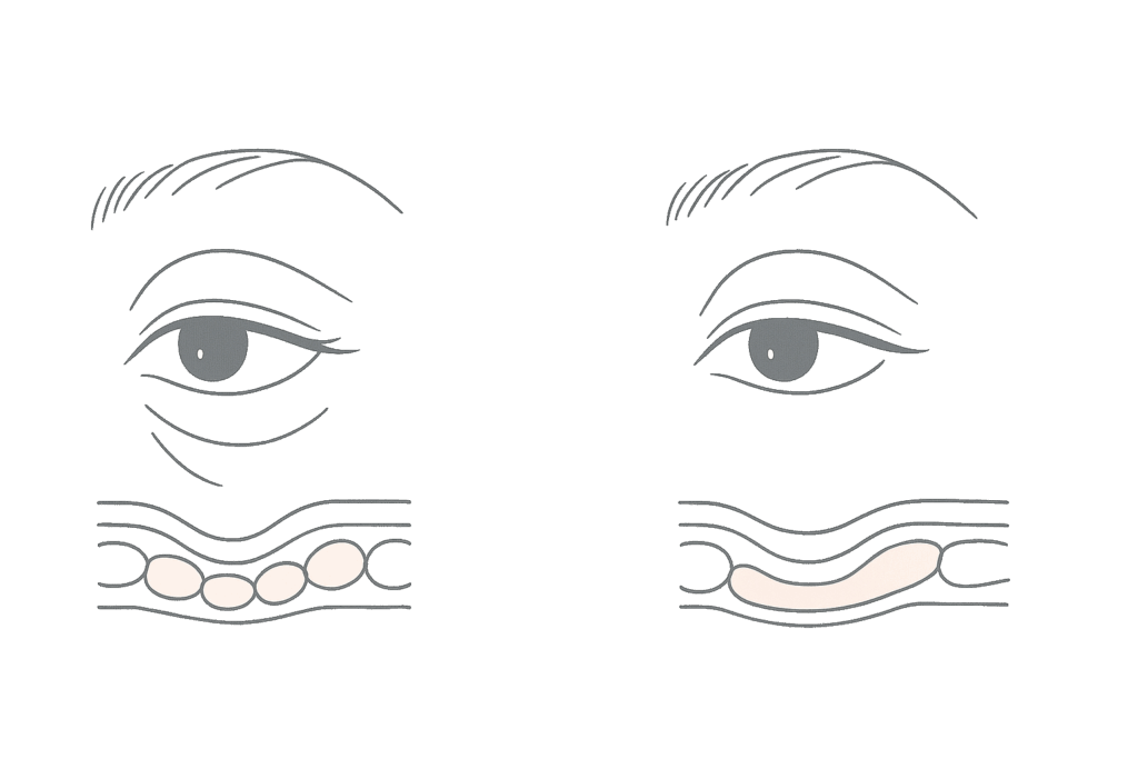 ベビーコラーゲン注入による切らないクマ取りの仕組み