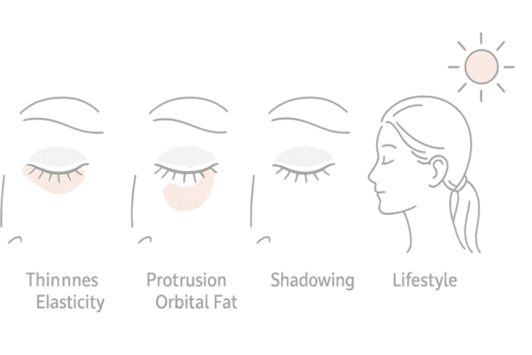 目の下のクマ・たるみの仕組み（皮膚・脂肪・骨格・生活要因）