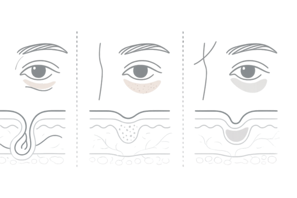 青クマ・茶クマ・黒クマの違いと原因を一目で理解する模式図