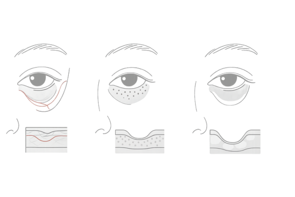 クマの種類と原因:青・茶・黒の見分け方(構造イメージ)