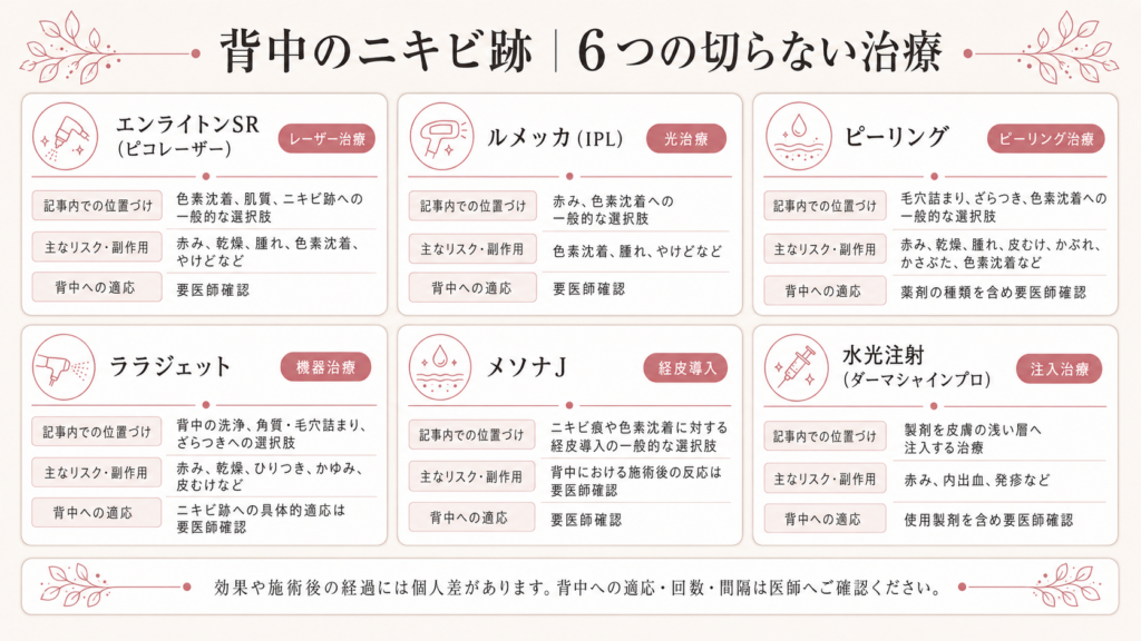 背中のニキビ跡の治療方法