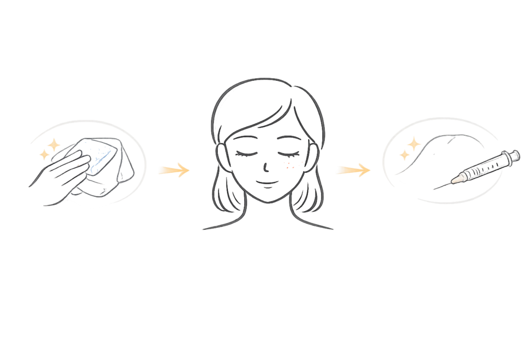 スネコスとリジュランの併用設計（目元と頬・フェイスラインの使い分け）