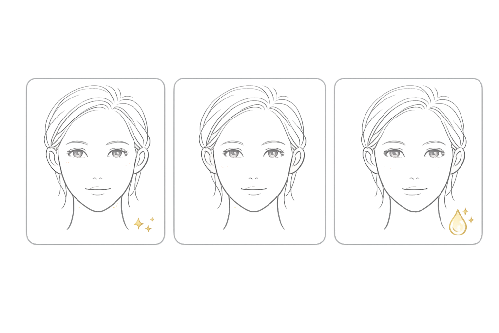 サーマジェン後に出やすい赤み・むくみ・乾燥のイメージ