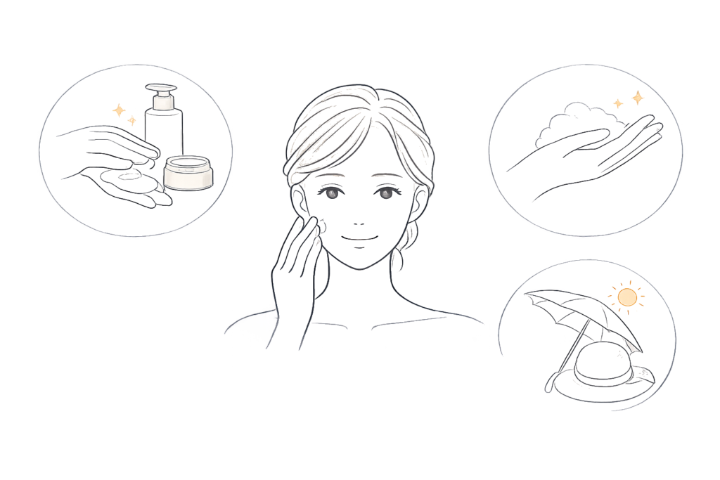 サーマジェン後のスキンケア（低刺激保湿・摩擦回避・紫外線対策）