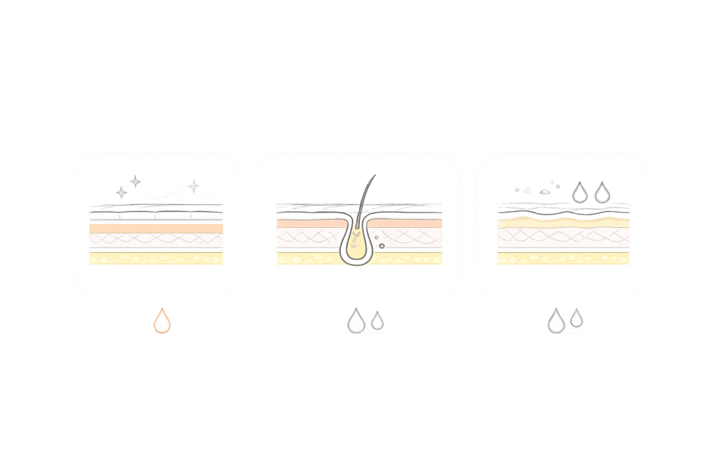 シミ悩みに使われるピーリング成分の特徴（グリコール酸・サリチル酸・乳酸）