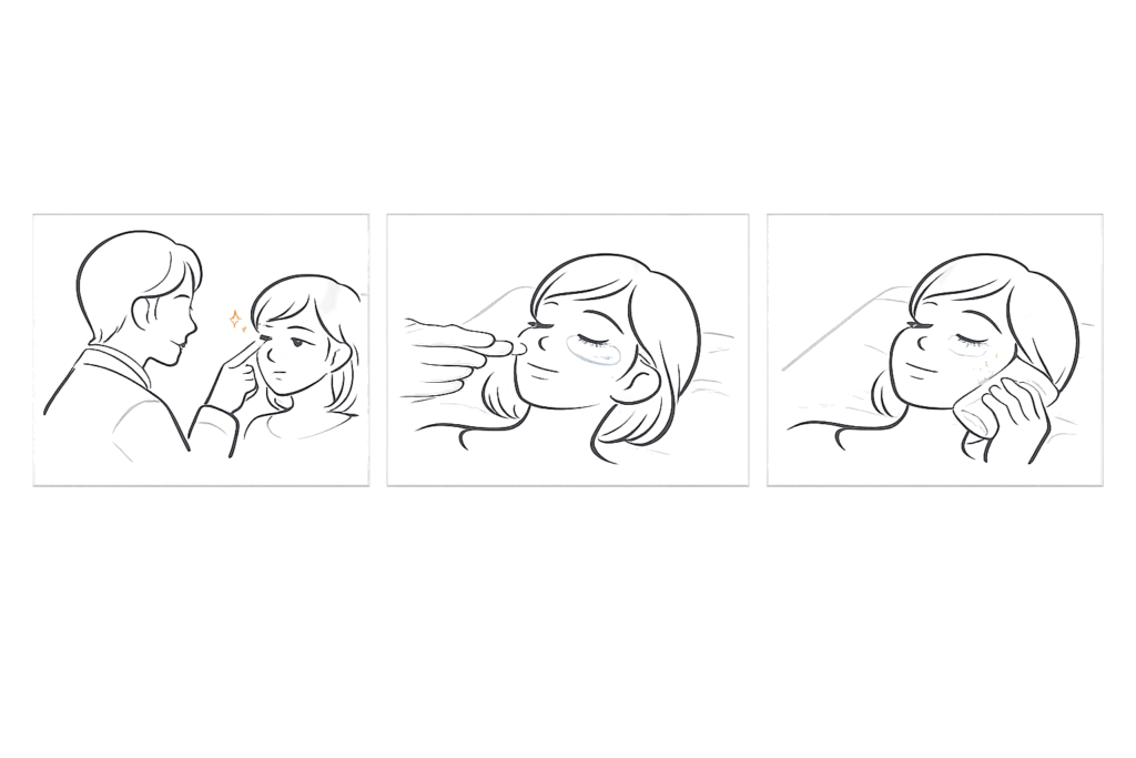 スネコス注射の施術の流れ（カウンセリング〜注入〜アフターケア）イメージ