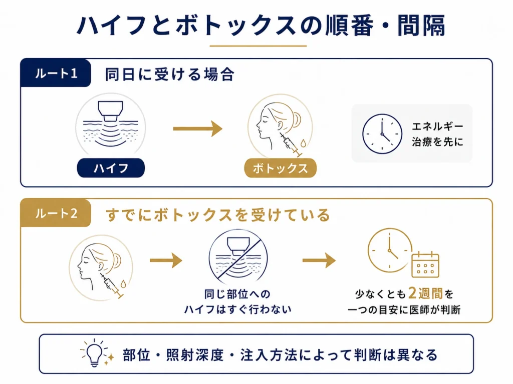 ハイフとボトックスの順番・間隔