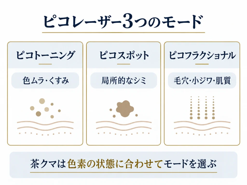 ピコレーザー3つのモード