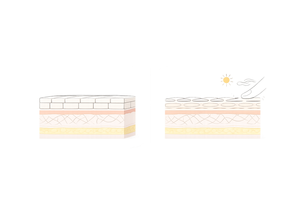 ピーリングのやりすぎリスク（バリア機能低下と刺激の受けやすさ）