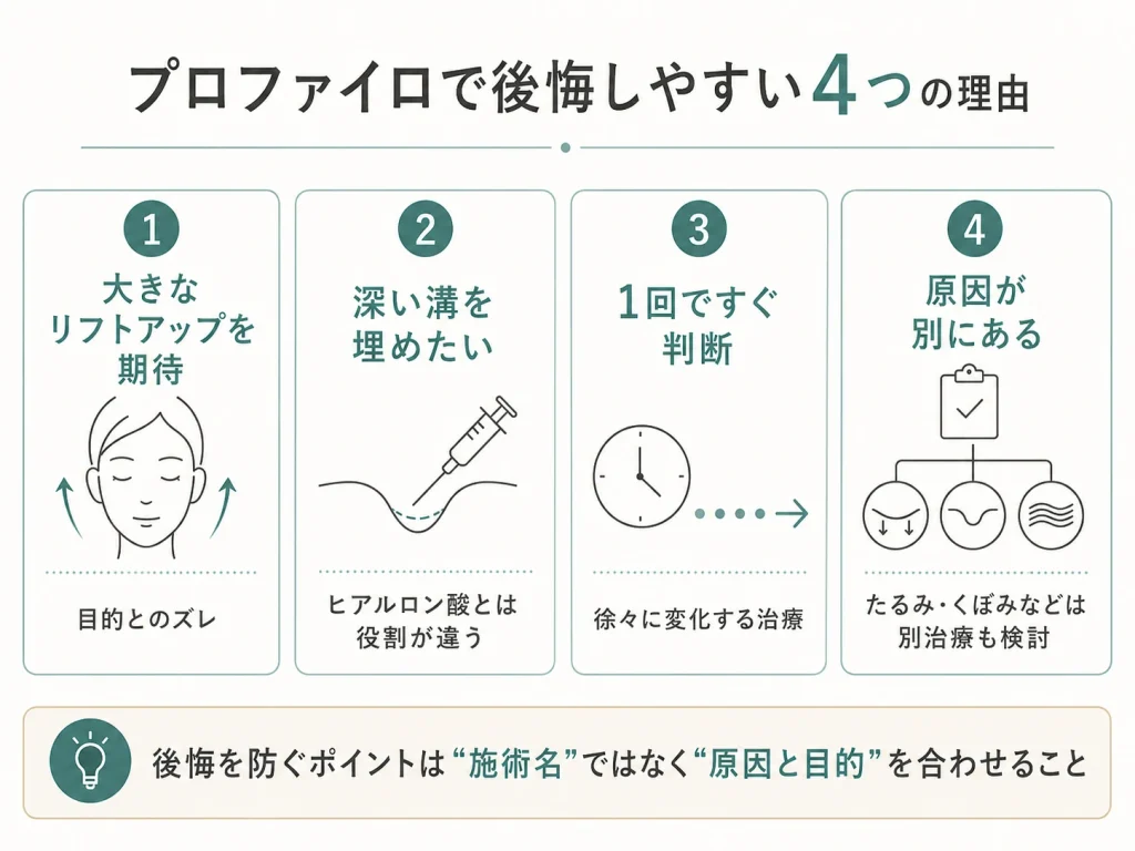 プロファイロで後悔しやすい4つの理由