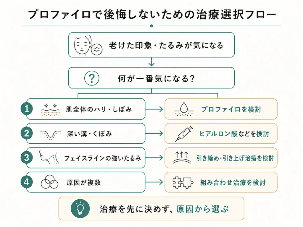 プロファイロで後悔しないための治療選択フロー