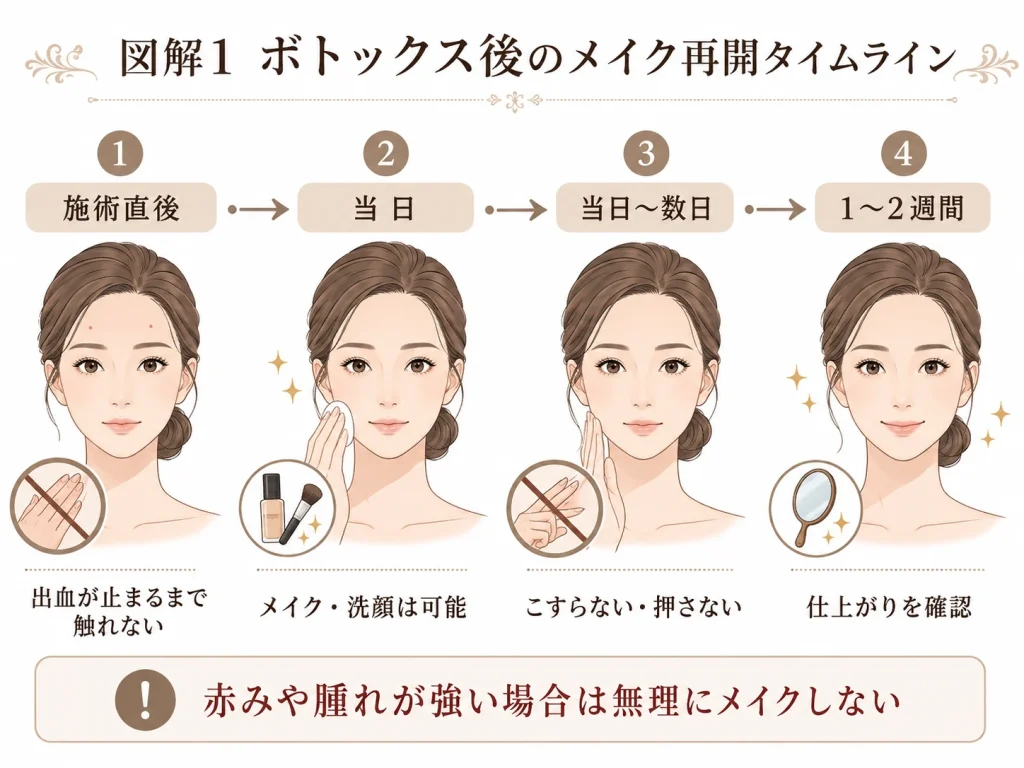ボトックス後のメイク再開タイムライン