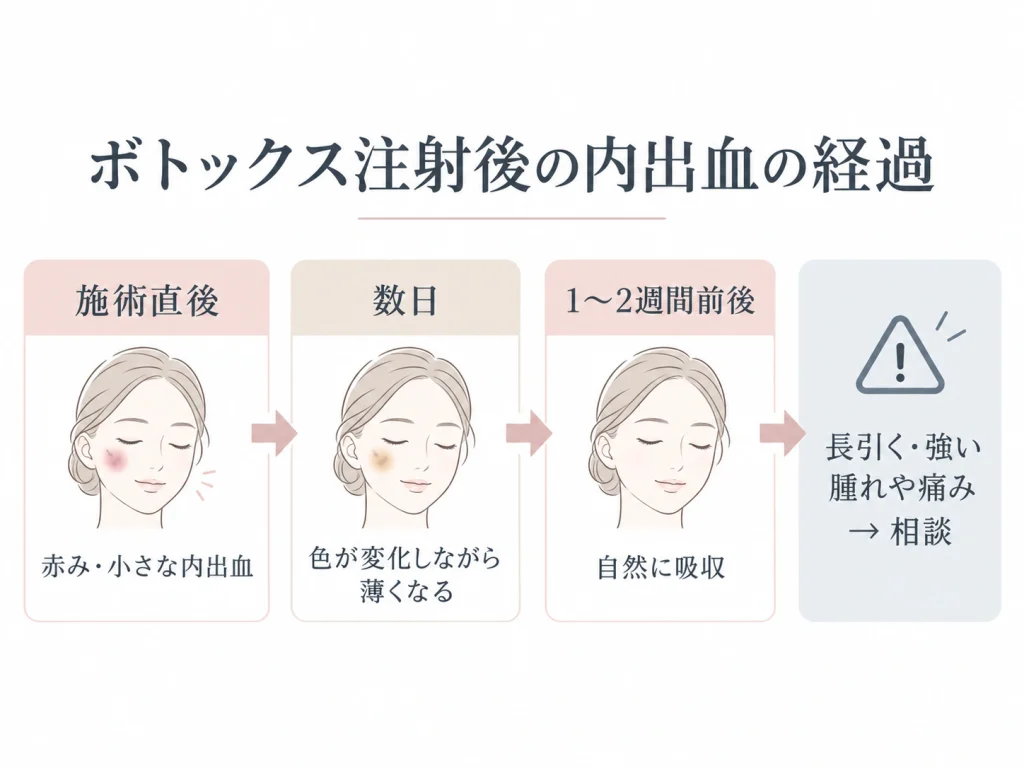 ボトックス注射後の内出血の経過