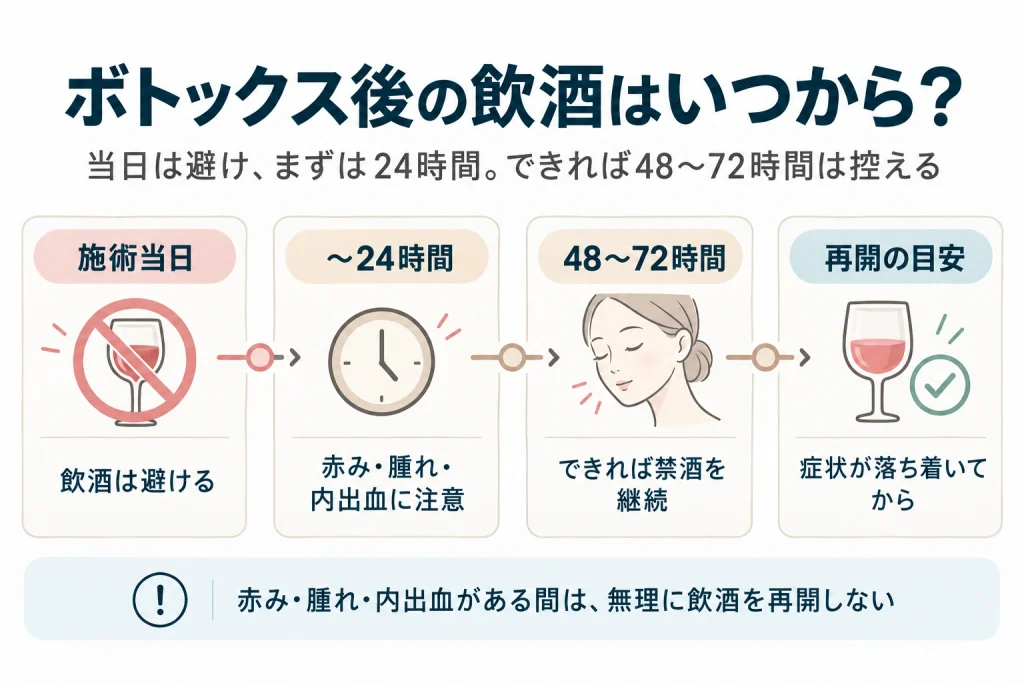 ボトックス後の飲酒再開の目安
