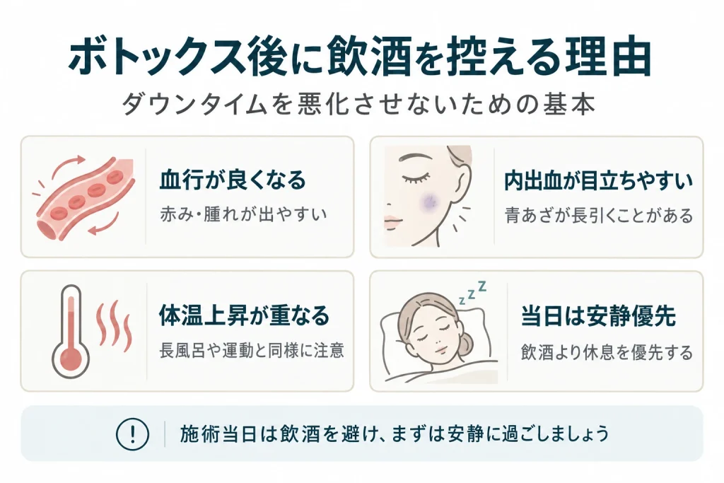 ボトックス後に飲酒を控える理由