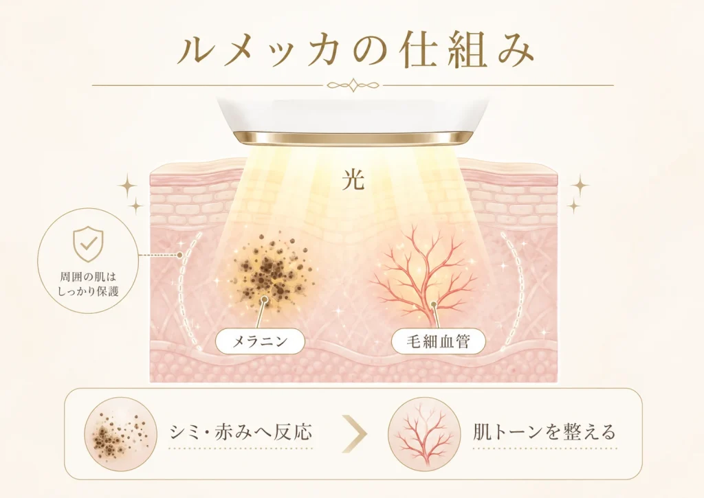 ルメッカの光が肌へ作用する仕組み
