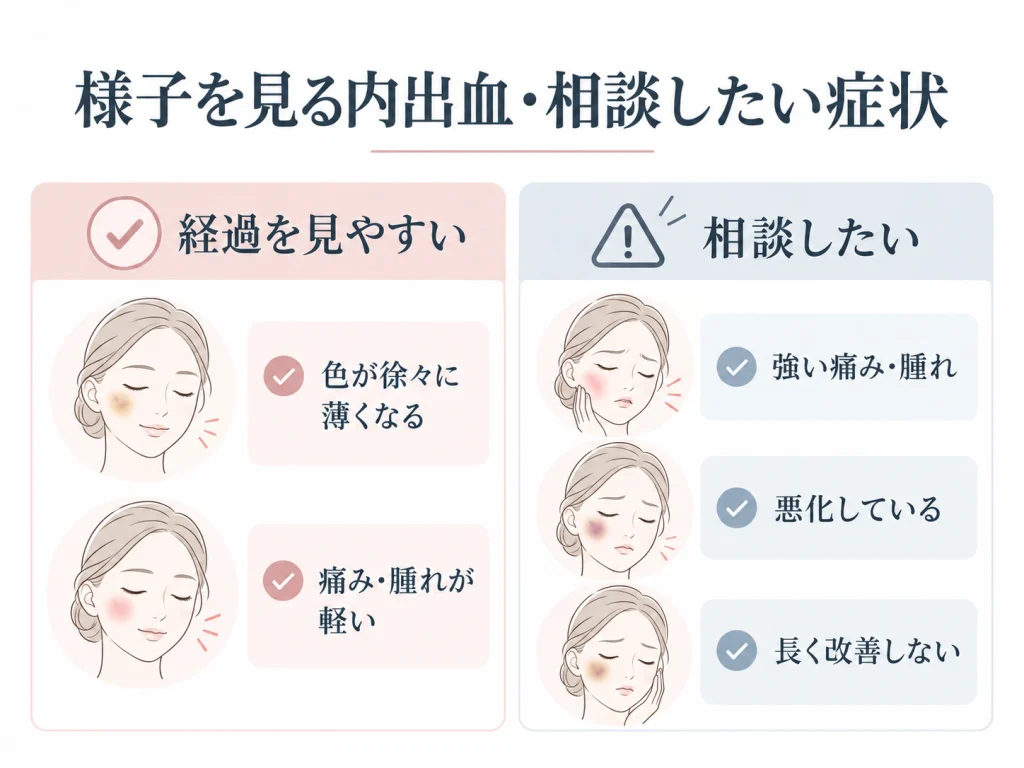 様子を見る内出血・相談したい症状