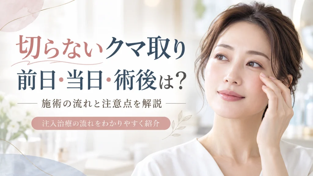 切らないクマ取りの前日・当日・術後は？施術の流れと注意点を解説