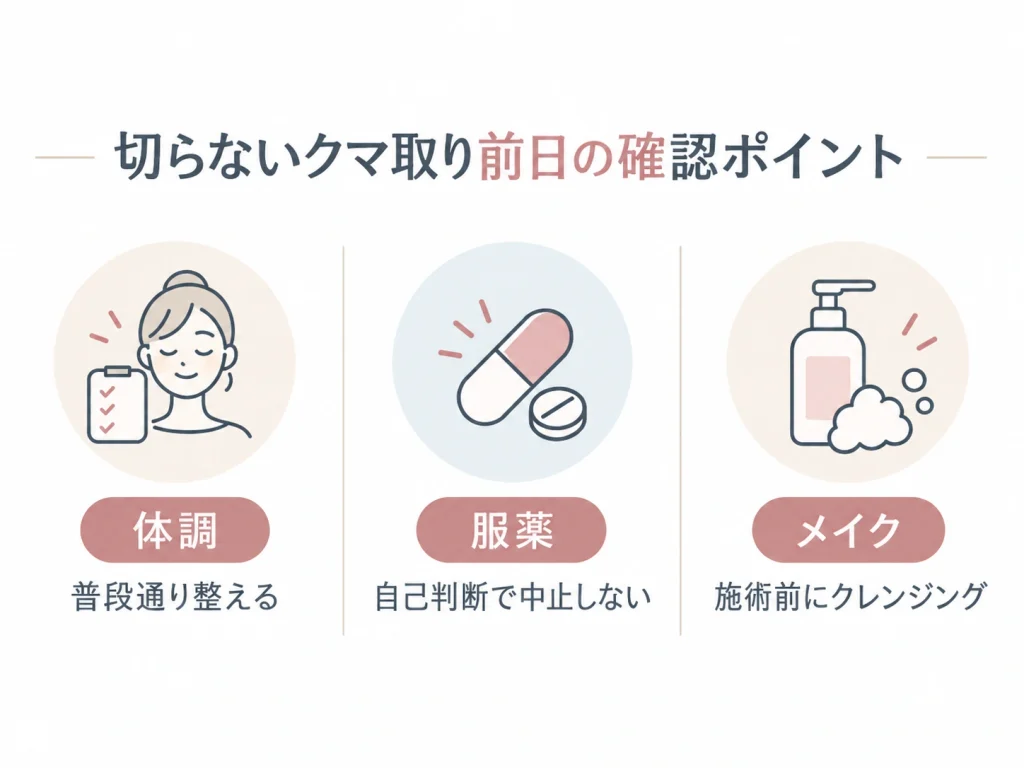 切らないクマ取り前日の確認ポイント