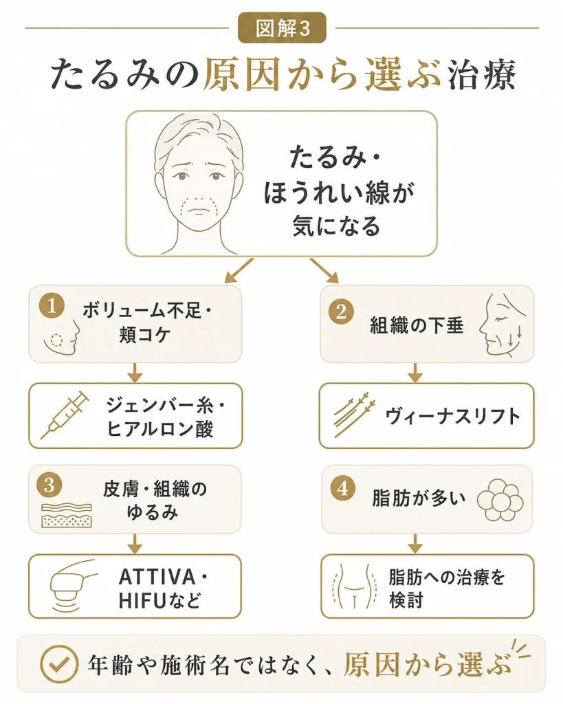 図解3_たるみの原因から選ぶ治療