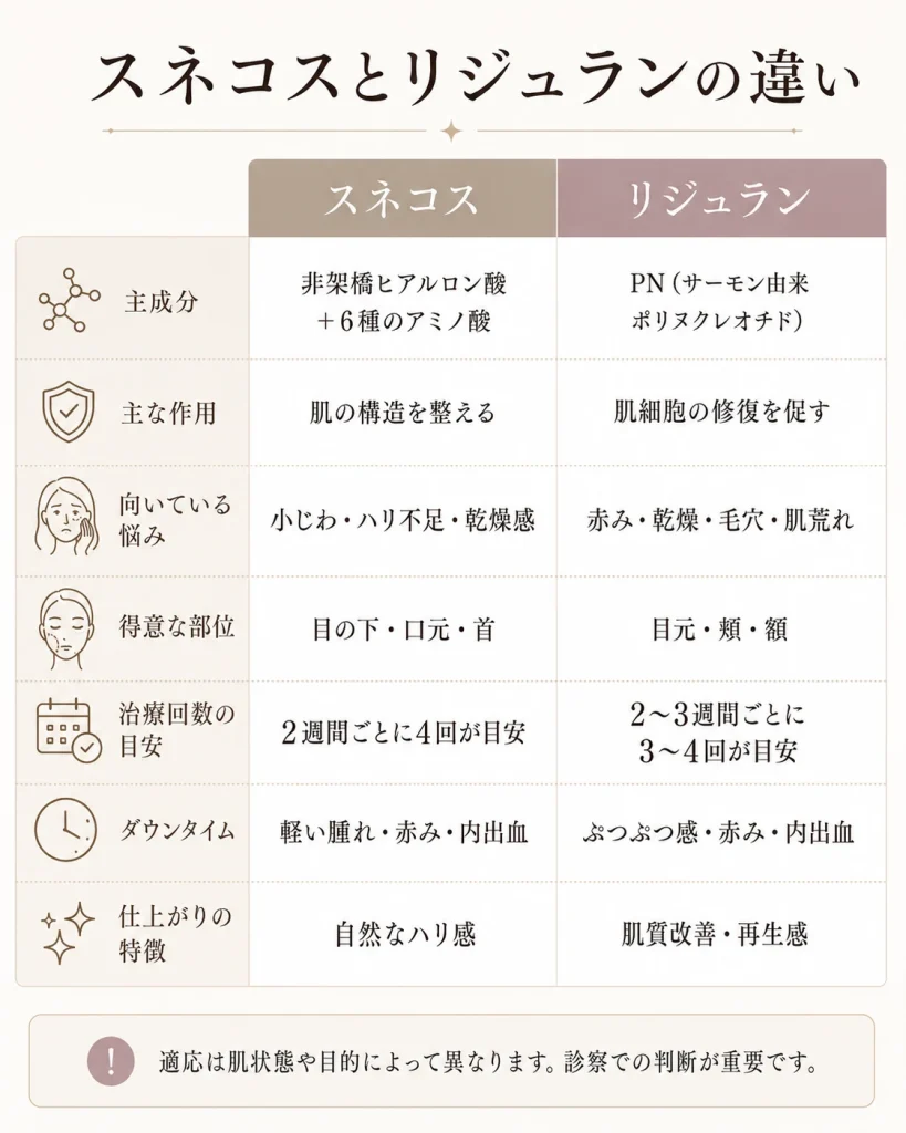 スネコスとリジュランの比較
