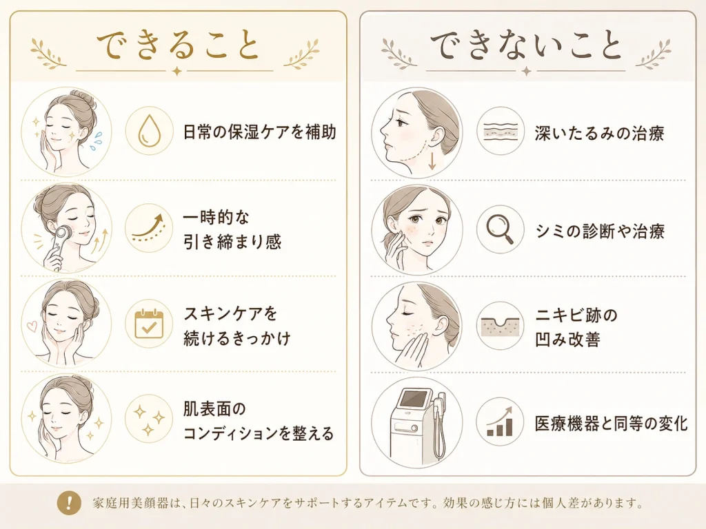家庭用美顔器でできること、できないこと