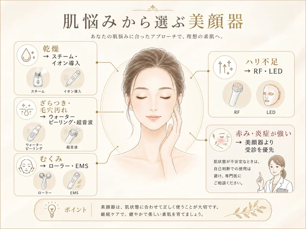 肌悩みから選ぶ美顔器