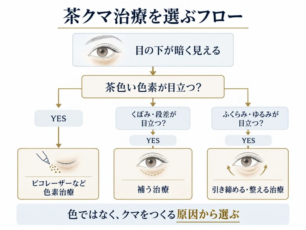 茶クマ治療を選ぶシンプルフロー