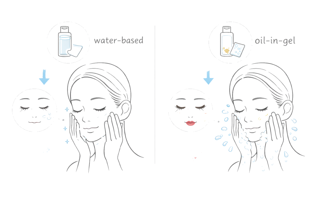肌質やメイクに合わせたジェルクレンジングの選び方イメージ