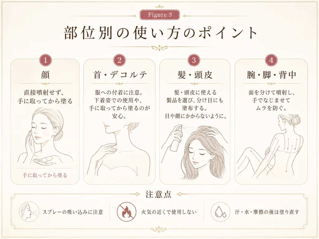 部位別の使い方のポイント
