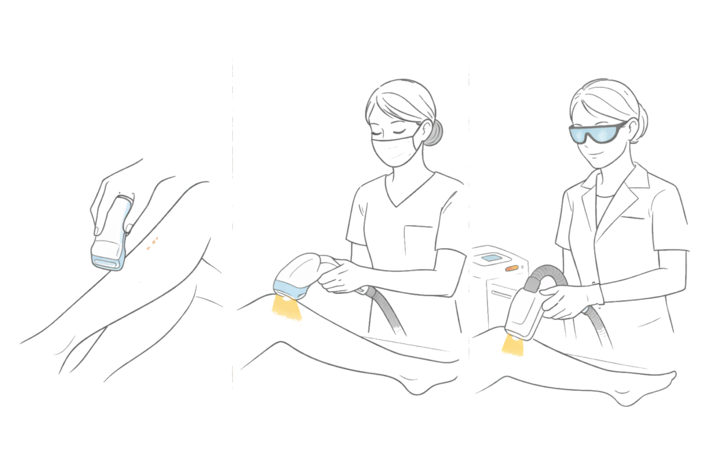 VIO脱毛の方法比較(自己処理・サロン・医療)のイメージ図