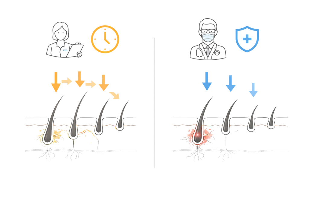医療脱毛とサロン脱毛の違い(効果・回数・安全性の比較)